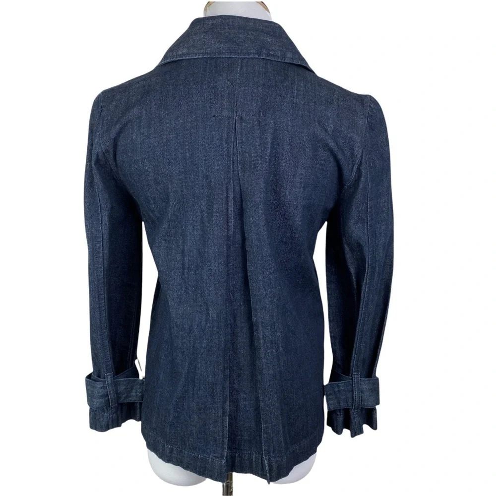Old Navy‎ Double Breasted Double Collar Buckle Jean Jacket Women's S Blue Denim